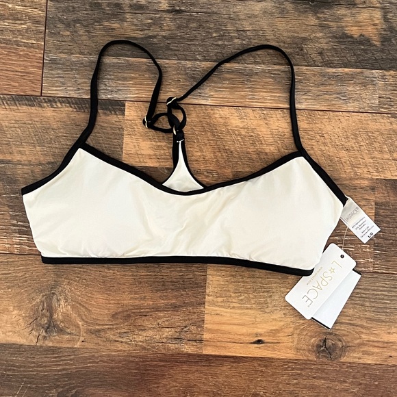 NWT L*Space Bikini Set - Pamela Top and Joy Bottom Bitsy in Cream and Black - Picture 6 of 14